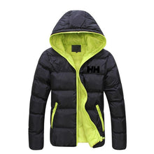 Load image into Gallery viewer, 2019 Novos Homens de Algodão Com Capuz Moda Inverno Engrosse Jaquetas HH Casaco Parkas Moda Masculina Masculino Sólida Cores Tam