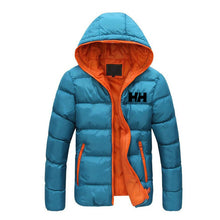 Load image into Gallery viewer, 2019 Novos Homens de Algodão Com Capuz Moda Inverno Engrosse Jaquetas HH Casaco Parkas Moda Masculina Masculino Sólida Cores Tam