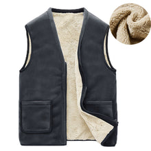 Load image into Gallery viewer, Autumn Winter Casual Sleeveless Jacket Men Warm Fleece Mens Vest Jacket 5XL Black Thick Sleeveless Men&#39;s Vest Gilet Chaleco