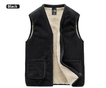 Load image into Gallery viewer, Autumn Winter Casual Sleeveless Jacket Men Warm Fleece Mens Vest Jacket 5XL Black Thick Sleeveless Men&#39;s Vest Gilet Chaleco