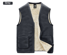 Load image into Gallery viewer, Autumn Winter Casual Sleeveless Jacket Men Warm Fleece Mens Vest Jacket 5XL Black Thick Sleeveless Men&#39;s Vest Gilet Chaleco