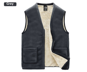 Autumn Winter Casual Sleeveless Jacket Men Warm Fleece Mens Vest Jacket 5XL Black Thick Sleeveless Men's Vest Gilet Chaleco