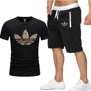 2019 new T Shirt+Shorts Sets Men Jordan Printed Summer Suits Casual Tshirt Men Tracksuits Brand Clothing Tops Tees Set Male