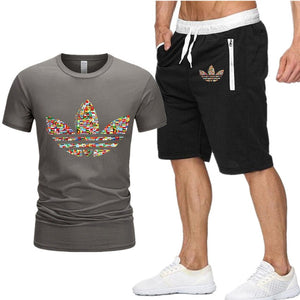 2019 new T Shirt+Shorts Sets Men Jordan Printed Summer Suits Casual Tshirt Men Tracksuits Brand Clothing Tops Tees Set Male