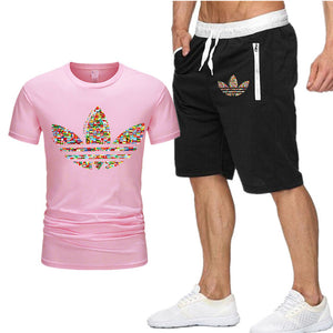 2019 new T Shirt+Shorts Sets Men Jordan Printed Summer Suits Casual Tshirt Men Tracksuits Brand Clothing Tops Tees Set Male