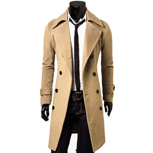 CYSINCOS 2019 New Arrivals Autumn Winter Trench Coat Men Brand Clothing Cool Mens Long Coat Top Quality Cotton Male Overcoat