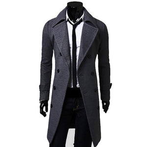 CYSINCOS 2019 New Arrivals Autumn Winter Trench Coat Men Brand Clothing Cool Mens Long Coat Top Quality Cotton Male Overcoat