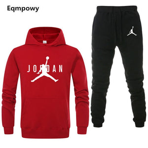 Brand Jordan Clothing Men's Casual Sweatshirts Pullover Men tracksuit Hoodies Two Piece +Pants Sport Shirts Autumn Winter Set