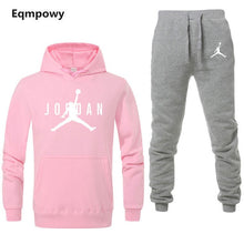 Load image into Gallery viewer, Brand Jordan Clothing Men&#39;s Casual Sweatshirts Pullover Men tracksuit Hoodies Two Piece +Pants Sport Shirts Autumn Winter Set