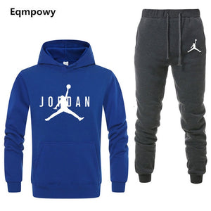 Brand Jordan Clothing Men's Casual Sweatshirts Pullover Men tracksuit Hoodies Two Piece +Pants Sport Shirts Autumn Winter Set