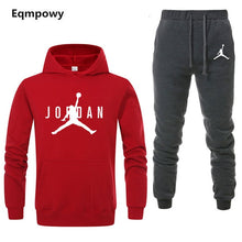 Load image into Gallery viewer, Brand Jordan Clothing Men&#39;s Casual Sweatshirts Pullover Men tracksuit Hoodies Two Piece +Pants Sport Shirts Autumn Winter Set