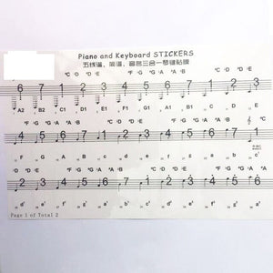 Keyboard Sticker Transparent Piano 54/61 Key Electronic Keyboard Piano Sticker  2019 New 88 Key Piano Stave Note Sticker