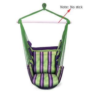 Portable Hammock Chair Outdoor Garden Hammock Hanging Chair for Home Travel Camping Hiking Swing Canvas Stripe Hammock Swings