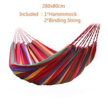 Load image into Gallery viewer, Portable Hammock Chair Outdoor Garden Hammock Hanging Chair for Home Travel Camping Hiking Swing Canvas Stripe Hammock Swings