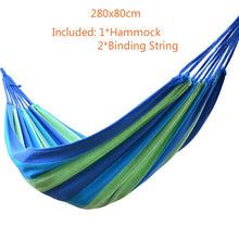 Load image into Gallery viewer, Portable Hammock Chair Outdoor Garden Hammock Hanging Chair for Home Travel Camping Hiking Swing Canvas Stripe Hammock Swings