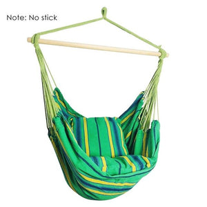 Portable Hammock Chair Outdoor Garden Hammock Hanging Chair for Home Travel Camping Hiking Swing Canvas Stripe Hammock Swings