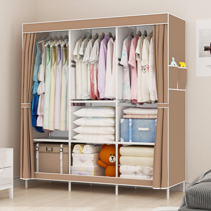 Simple Wardrobe Dustproof Storage Wardrobe Cloth Wardrobe Steel Frame Combination Storage Cabinets Minimalist Modern Large Size