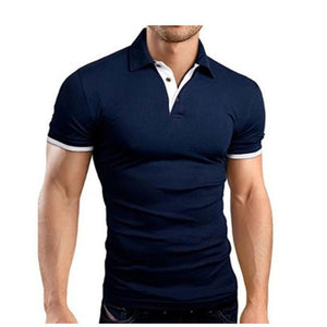 Summer short Sleeve Polo Shirt menTurn-over Collar fashion Slim casual  Breathable Solid Color Business polo shirt 2019