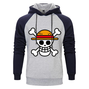 One Piece Anime Mens Sets Hoodies Pants Skull Luffy Hoody Sweatshirt Pant 2019 Autumn Winter Casual 2 Pieces Sweatpants Hoodie