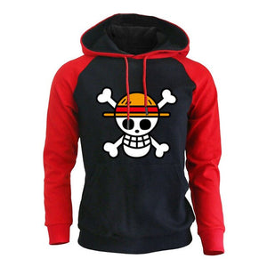 One Piece Anime Mens Sets Hoodies Pants Skull Luffy Hoody Sweatshirt Pant 2019 Autumn Winter Casual 2 Pieces Sweatpants Hoodie