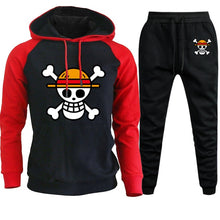 Load image into Gallery viewer, One Piece Anime Mens Sets Hoodies Pants Skull Luffy Hoody Sweatshirt Pant 2019 Autumn Winter Casual 2 Pieces Sweatpants Hoodie