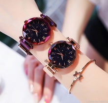 Load image into Gallery viewer, Luxury Women Watches Fashion Elegant Magnet Buckle Vibrato Purple Ladies Wristwatch 2019 New Starry Sky Roman Numeral Gift Clock