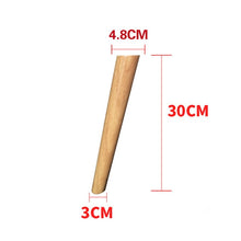 Load image into Gallery viewer, 4pcs/lot Solid Wood Furniture Legs, Inclined Cone Sofa Bed Cabinet Table and Chair Replacement Feet Sloping Feet