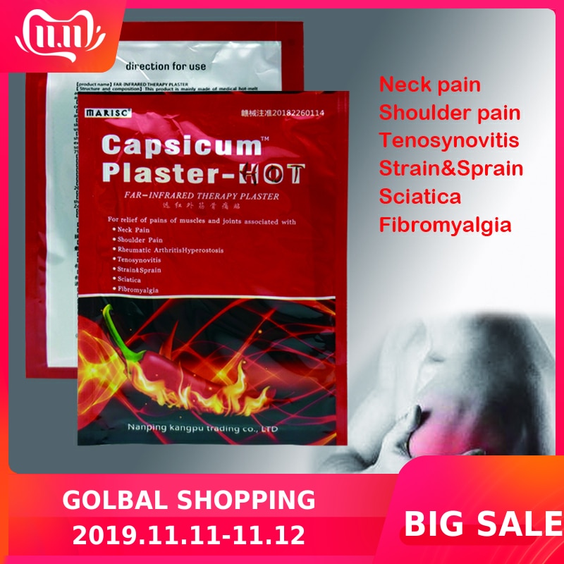 8Pcs/1Bags Capsicum Plaster frozen shoulder spondylosis red pepper plaster Relieve Joint Neck Back Shoulder Muscle Pain