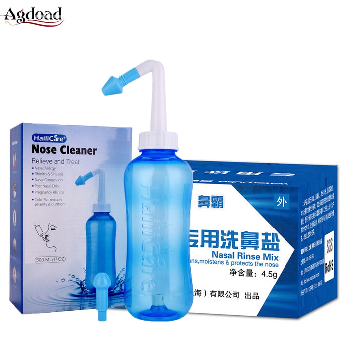 300ML 500ML Nasal Wash Nose Cleaner Children Adult Allergic Rhinitis Cleaning Tools Neti Pot Nasal Washer Adults Children Care