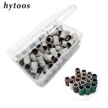 Load image into Gallery viewer, HYTOOS 100Pcs/Box Sanding Bands Without Mandrel Electric Nail Drill Accessories Nail Care Polishing Gel Polish Removal Tools