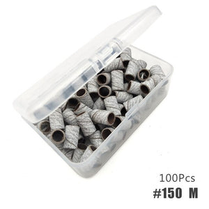 HYTOOS 100Pcs/Box Sanding Bands Without Mandrel Electric Nail Drill Accessories Nail Care Polishing Gel Polish Removal Tools