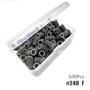 HYTOOS 100Pcs/Box Sanding Bands Without Mandrel Electric Nail Drill Accessories Nail Care Polishing Gel Polish Removal Tools