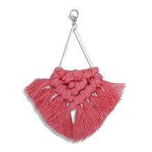 Load image into Gallery viewer, Girlgo Tassel Macrame Keychains for Women Boho Handmade Fiberlove key Holder Keyring Macrame Bag Charm Car Hanging Jewelry Gifts