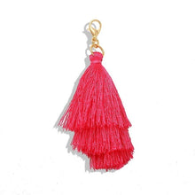 Load image into Gallery viewer, Girlgo Tassel Macrame Keychains for Women Boho Handmade Fiberlove key Holder Keyring Macrame Bag Charm Car Hanging Jewelry Gifts