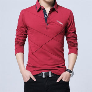 ARCSINX 5XL Polo Shirt Men Plus Size 3XL 4XL Autumn Winter Brand Men's Polo Shirt Long Sleeve Casual Male Shirt Mens polo Shirts