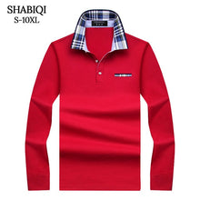 Load image into Gallery viewer, SHABIQI New Brand Men&#39;s Solid Long Sleeve Polo Shirt Men Autumn Full Sleeve Warm Shirt Casual Pocket Tops Plus Size S-10XL