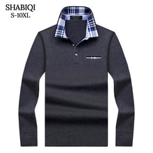 Load image into Gallery viewer, SHABIQI New Brand Men&#39;s Solid Long Sleeve Polo Shirt Men Autumn Full Sleeve Warm Shirt Casual Pocket Tops Plus Size S-10XL