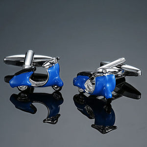 Men's French shirts cufflinks wholesale environmental protection enamel  baking polishing Blue crystal pattern cufflinks