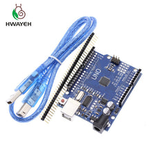 Load image into Gallery viewer, HWAYEH high quality One set UNO R3 CH340G+MEGA328P Chip 16Mhz For Arduino UNO R3 Development board + USB CABLE