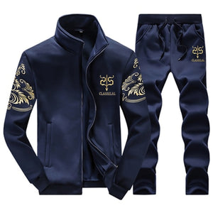 BOLUBAO Winter Thick Men Sports Suit Tracksuit Hooded Sportswear Zipper Cardigan Hooded+Elastic Pants Casual Men Set