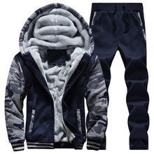 Load image into Gallery viewer, New Winter Tracksuits Men Set Thick Fleece Hoodies+Pants Suit Zipper Hooded Sweatshirt Sportswear Set Male Hoodie Sporting Suits