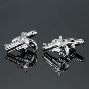 Brand new Fashion design men's French shirt Cufflinks button gold silver anchor rudder pistol bullet aircraft modeling Cufflinks