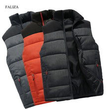 Load image into Gallery viewer, FALIZA New Mens Jackets Sleeveless Vest Winter Men&#39;s Warm Down Vest Homme Casual Thicken Waistcoat Chalecos Para Hombre 5XL MJ-M