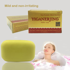 YIGANERJING Sulfur Soap Skin Conditions Effective Remove Psoriasis Eczema Peeling Treatment Anti Fungus Bubble Bath Soap