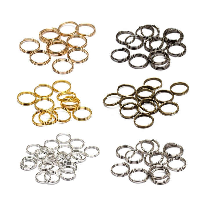 200pcs/lot 5 6 7 8 10 12 14 mm Open Jump Rings Double Loops Gold Color Split Rings Connectors For Jewelry Making