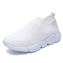 Load image into Gallery viewer, Women Shoes 2019 New Flyknit Sneakers Women Breathable Slip On Flat Shoes Soft Bottom White Sneakers Casual Women Flats Krasovki