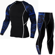 Load image into Gallery viewer, Men&#39;s Sports Suit Compression Clothing Fitness Training kit Thermal Underwear MMA rashgard male Quick drying shirt Sportswear