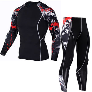 Men's Sports Suit Compression Clothing Fitness Training kit Thermal Underwear MMA rashgard male Quick drying shirt Sportswear