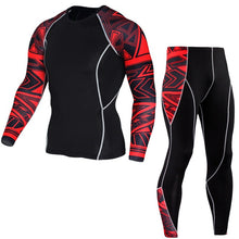 Load image into Gallery viewer, Men&#39;s Sports Suit Compression Clothing Fitness Training kit Thermal Underwear MMA rashgard male Quick drying shirt Sportswear