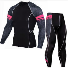 Load image into Gallery viewer, Men&#39;s Sports Suit Compression Clothing Fitness Training kit Thermal Underwear MMA rashgard male Quick drying shirt Sportswear